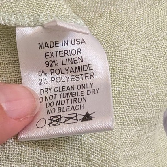 Lisa Marie Fernandez Metallic Linen Blend Gauze Shirt Dress Mint Green Midi Sz 3 - Picture 8 of 10